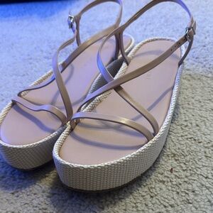 Gianni Bini Nude and Cream Platform Sandals